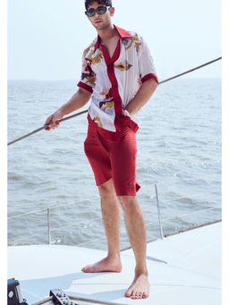 Nirmooha - Rust Patola Printed Short Sleeves Shirt