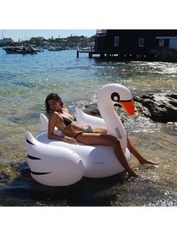 Sunnylife - White Inflatable Luxe Swan Ride-On Float (3 Years And Above)