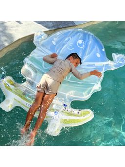 Sunnylife - Kids Burger Boy The Sea Kids Blue Lime Lie-On Float (3 Years And Above)