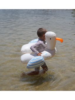 Sunnylife - Kids Sid The Seagull Blue Stripes Tube Pool Ring (3-6 Years)