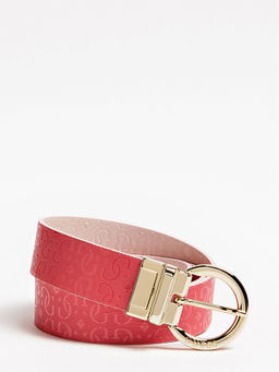 Guess - Women Textured Reversible Red Belt (L)