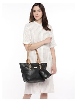 Anna Claire - Black Anna Claire Women's Handbag with Pouch (Set of 2)