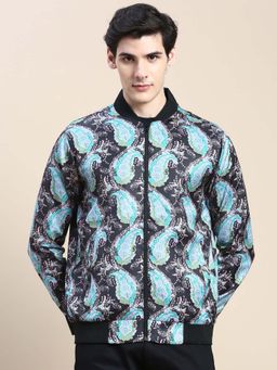 SHOWOFF - Men's Printed Black Bomber Jacket