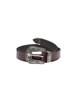 Aditi Wasan - Brown Bordo Cowboy Leather Womens Belt