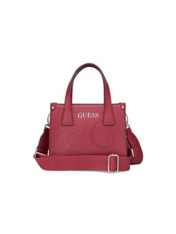 Guess - Red Textured Forber Mini Tote Bag with Detachable Strap