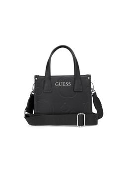 Guess - Black Textured Forber Mini Tote Bag with Detachable Strap