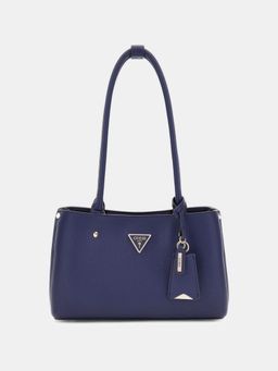 Guess - Blue Solid Meridian Shoulder Bag