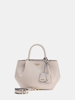 Guess - Taupe Solid Amorette Girlfriend Satchel Bag with Detachable Strap
