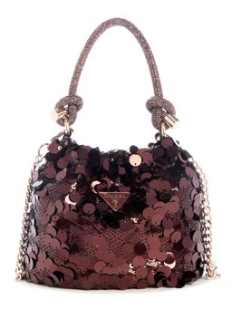 Guess - Rose Gold Embellished Holiday Shine Top Handle Pouch