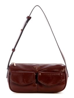 Guess - Brown Solid Waldena Small Shoulder Bag