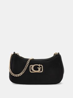 Guess - Black Solid Prue Mini Top Zip Shoulder Bag