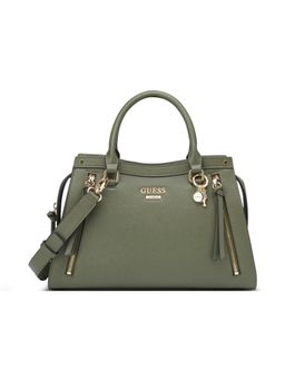 Guess - Olive Solid Wrenley Satchel Bag with Detachable Strap