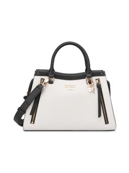 Guess - White Solid c Satchel Bag with Detachable Strap