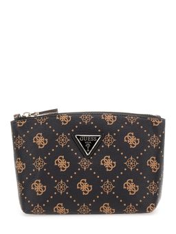 Guess - Black Printed Silia Top Zip Pouch