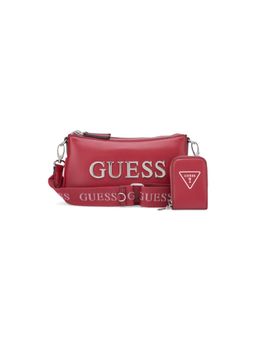 Guess - Red Solid Tyrah Mini Crossbody Bag with Pouch