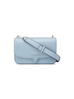 Guess - Blue Solid Esmeray Flap Crossbody Bag with Detachable Strap