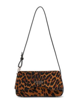 Guess - Brown Animal Print Domitilla Flap Handbag