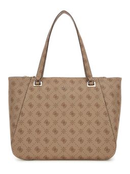 Guess - Beige Printed Calebra Tote Bag