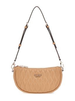 Guess - Beige Quilted Valla Mini Shoulder Bag
