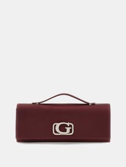 Guess - Wine Solid Zalina Top Handle Clutch with Chain Strap