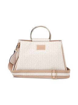 Guess - Off White Printed Jarson Satchel Bag with Detachable Strap