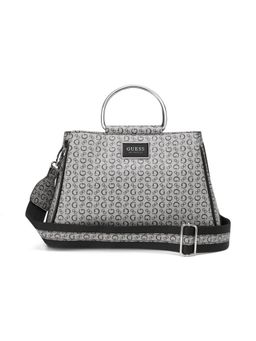 Guess - Grey Printed Jarson Satchel Bag with Detachable Strap