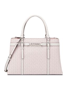 Guess - Pink Printed Perrez Satchel Bag with Detachable Strap