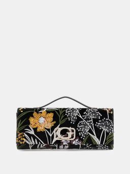 Guess - Multicolor Embroidery Zalina Top Handle Clutch with Chain Strap