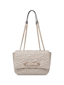 Guess - Taupe Quilted Briella Flap Crossbody Bag