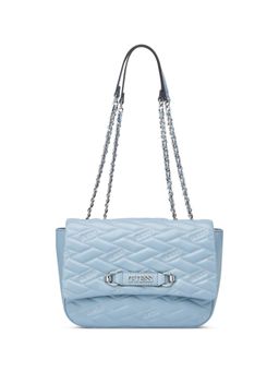 Guess - Blue Quilted Briella Flap Crossbody Bag