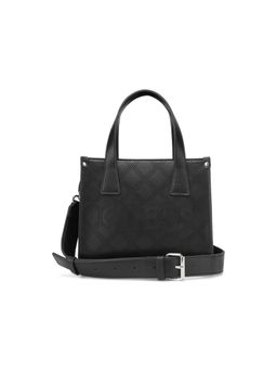 Guess - Black Textured Forber Mini Tote Bag with Detachable Strap