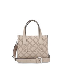 Guess - Taupe Textured Forber Mini Tote Bag with Detachable Strap
