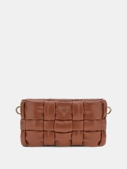 Guess - Brown Textured Marion Mini Crossbody Bag with Detachable Strap