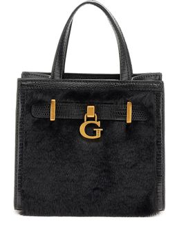 Guess - Black Solid Bergen Mini Tote Bag with Detachable Strap
