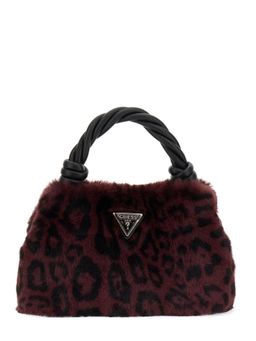 Guess - Wine Animal Print Shaida Top Handle Crossbody Bag