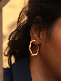 Gossip - Hexagonal Wrapped Charmer Hoop Earrings