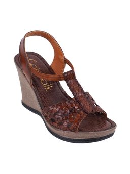 Catwalk - Women Stylised Wedges Heels - Tan