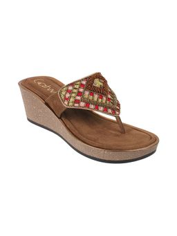 Catwalk - Women Stylised Wedges Heels - Brown