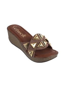 Catwalk - Women Stylised Wedges Heels - Brown