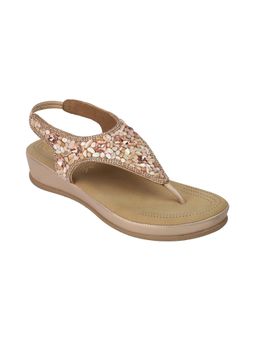 Catwalk - Women Stylised Platforms Sandals - Gold