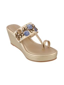 Catwalk - Women Stylised Wedges Heels - Gold