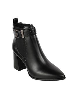 Catwalk - Women Stylised Chunky Buckle Boots - Black