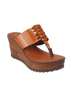 Catwalk - Women Stylised Wedges Heels - Tan