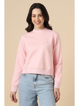 Allen Solly - Women's Pink Solid Sweatshirt