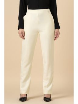 Allen Solly - Beige Solid Formal Trousers