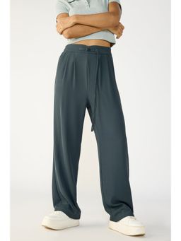 FREAKINS - Anchor Grey Knotted Waist Korean Pant