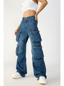 FREAKINS - Delft Blue Cargo Jeans