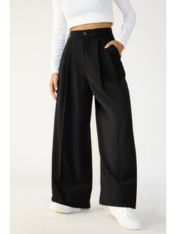 FREAKINS - Black Flared Formal Korean Trouser
