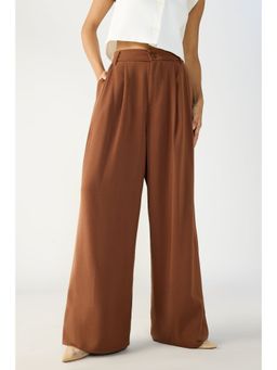 FREAKINS - Chocolate Brown Flared Formal Korean Trouser