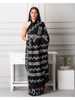 Mayurie - Mia Handblock Printed Mul-Mul Saree